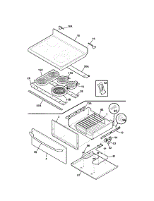 Top / Drawer parts for Kenmore Range 790.99119302 (79099119302, 790 99119302) from AppliancePartsPros.com