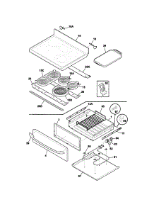 Top / Drawer parts for Kenmore Range 790.99122401 (79099122401, 790 99122401) from AppliancePartsPros.com