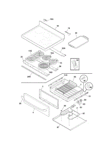 Top / Drawer parts for Kenmore Range 790.99123400 (79099123400, 790 99123400) from AppliancePartsPros.com