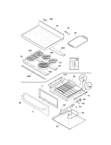 Top / Drawer parts for Kenmore Range 790.99123402 (79099123402, 790 99123402) from AppliancePartsPros.com