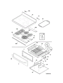Top / Drawer parts for Kenmore Range 790.99124403 (79099124403, 790 99124403) from AppliancePartsPros.com