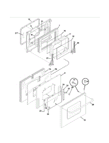 Oven Door parts for Kenmore Range 790.99513302 (79099513302, 790 99513302) from AppliancePartsPros.com