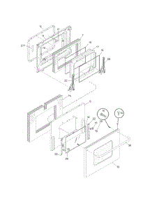 Oven Door parts for Kenmore Range 790.99613700 (79099613700, 790 99613700) from AppliancePartsPros.com