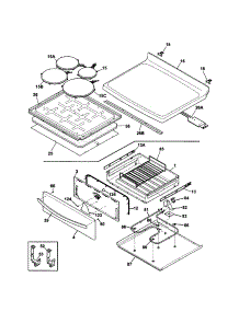 Top / Drawer parts for Kenmore Range 790.99913804 (79099913804, 790 99913804) from AppliancePartsPros.com