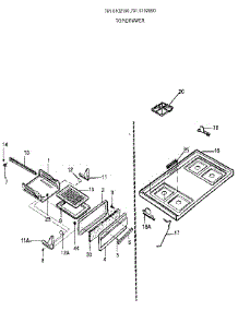 Top / Drawer parts for Kenmore Range 791.6102890 (7916102890, 791 6102890) from AppliancePartsPros.com