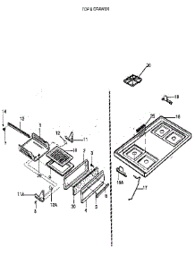 Top & Drawer parts for Kenmore Range 791.6112190 (7916112190, 791 6112190) from AppliancePartsPros.com