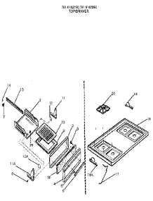 Top / Drawer parts for Kenmore Range 791.6162190 (7916162190, 791 6162190) from AppliancePartsPros.com