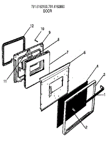 Door parts for Kenmore Range 791.6162890 (7916162890, 791 6162890) from AppliancePartsPros.com