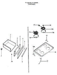 Top / Drawer parts for Kenmore Range 791.6262890 (7916262890, 791 6262890) from AppliancePartsPros.com