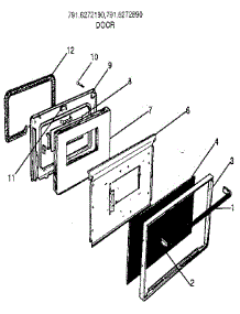 Door parts for Kenmore Range 791.6272190 (7916272190, 791 6272190) from AppliancePartsPros.com