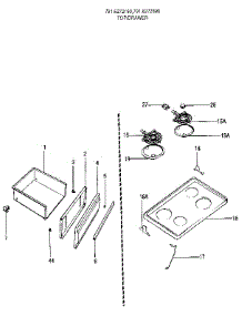 Top / Drawer parts for Kenmore Range 791.6272890 (7916272890, 791 6272890) from AppliancePartsPros.com