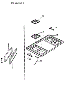 Top & Drawer parts for Kenmore Range 791.6302190 (7916302190, 791 6302190) from AppliancePartsPros.com