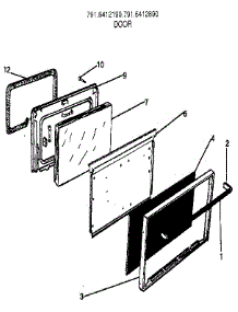 Door parts for Kenmore Range 791.6412190 (7916412190, 791 6412190) from AppliancePartsPros.com
