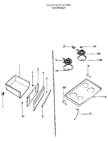 Top / Drawer parts for Kenmore Range 791.6412890 (7916412890, 791 6412890) from AppliancePartsPros.com