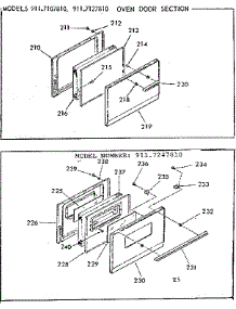 Oven Door Section parts for Kenmore Range 911.7247810 (9117247810, 911 7247810) from AppliancePartsPros.com