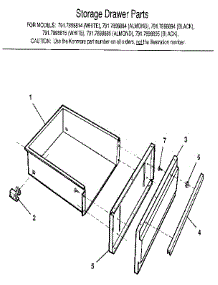 Storage Drawer parts for Kenmore Range 791.7898885 (7917898885, 791 7898885) from AppliancePartsPros.com
