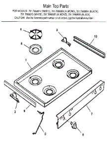 Main Top parts for Kenmore Range 791.7898885 (7917898885, 791 7898885) from AppliancePartsPros.com