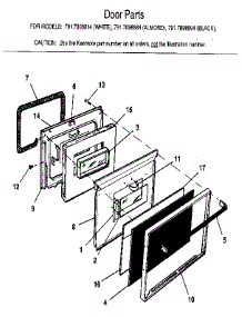 Door parts for Kenmore Range 791.7898894 (7917898894, 791 7898894) from AppliancePartsPros.com