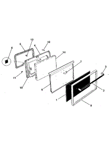 Oven Door parts for Kenmore Range 791.9338911 (7919338911, 791 9338911) from AppliancePartsPros.com