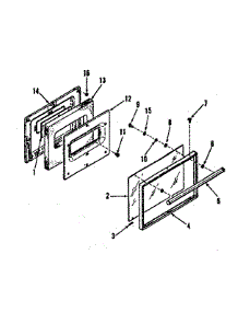 Oven Door Section parts for Kenmore Range 911.7278811 (9117278811, 911 7278811) from AppliancePartsPros.com