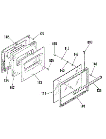 Oven Door Section parts for Kenmore Range 911.7299181 (9117299181, 911 7299181) from AppliancePartsPros.com