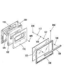 Oven Door Section parts for Kenmore Range 911.7299182 (9117299182, 911 7299182) from AppliancePartsPros.com