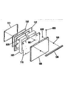 Oven Door Section parts for Kenmore Range 911.7313191 (9117313191, 911 7313191) from AppliancePartsPros.com