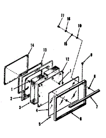 Oven Door Section parts for Kenmore Range 911.7318810 (9117318810, 911 7318810) from AppliancePartsPros.com