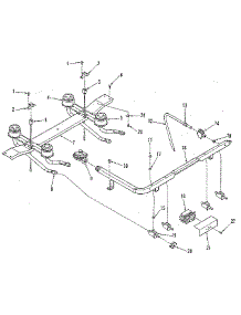 Top Burner Section parts for Kenmore Range 911.7340190 (9117340190, 911 7340190) from AppliancePartsPros.com