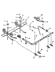 Top Burner Section parts for Kenmore Range 911.7388811 (9117388811, 911 7388811) from AppliancePartsPros.com