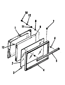 Oven Door Section parts for Kenmore Range 911.7838710 (9117838710, 911 7838710) from AppliancePartsPros.com