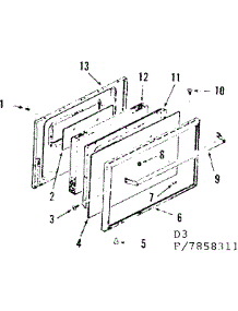 Lower Oven Door Section parts for Kenmore Range 911.7858311 (9117858311, 911 7858311) from AppliancePartsPros.com