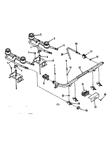 Top Burner Section parts for Kenmore Range 911.7898510 (9117898510, 911 7898510) from AppliancePartsPros.com