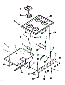 Main Top Section parts for Kenmore Range 911.7898510 (9117898510, 911 7898510) from AppliancePartsPros.com