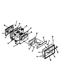 Illustration And Parts List For Oven Door Section parts for Kenmore Range 911.7898511 (9117898511, 911 7898511) from AppliancePartsPros.com