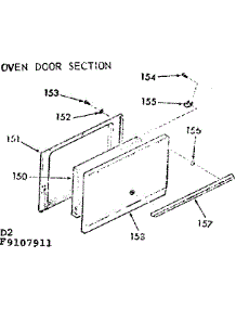 Oven Door Section parts for Kenmore Range 911.9107911 (9119107911, 911 9107911) from AppliancePartsPros.com