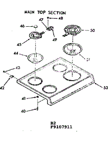 Main Top Section parts for Kenmore Range 911.9107912 (9119107912, 911 9107912) from AppliancePartsPros.com