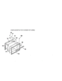 Oven Door (9119112190 / 9119112590) parts for Kenmore Range 911.9112190 (9119112190, 911 9112190) from AppliancePartsPros.com