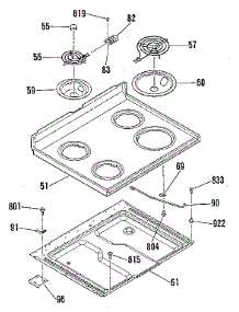 Main Top Section parts for Kenmore Range 911.9119182 (9119119182, 911 9119182) from AppliancePartsPros.com