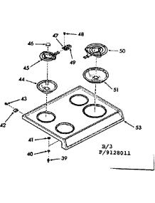 Main Top Section parts for Kenmore Range 911.9128011 (9119128011, 911 9128011) from AppliancePartsPros.com