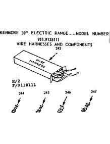 Wire Harnesses And Components parts for Kenmore Range 911.9138111 (9119138111, 911 9138111) from AppliancePartsPros.com