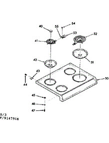 Main Top Section parts for Kenmore Range 911.9147916 (9119147916, 911 9147916) from AppliancePartsPros.com