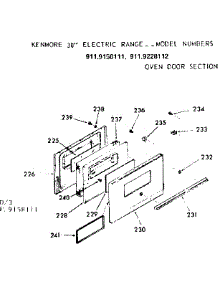 Oven Door Section parts for Kenmore Range 911.9158111 (9119158111, 911 9158111) from AppliancePartsPros.com