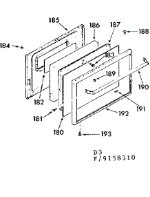 Oven Door Section parts for Kenmore Range 911.9158310 (9119158310, 911 9158310) from AppliancePartsPros.com
