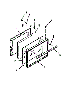 Oven Door Section For Model Number 911.9148710 parts for Kenmore Range 911.9168710 (9119168710, 911 9168710) from AppliancePartsPros.com
