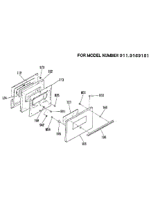 Oven Door Section parts for Kenmore Range 911.9169181 (9119169181, 911 9169181) from AppliancePartsPros.com
