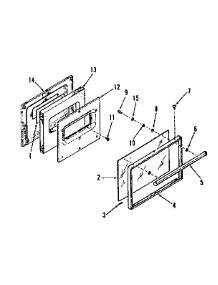 Oven Door Section parts for Kenmore Range 911.9198710 (9119198710, 911 9198710) from AppliancePartsPros.com