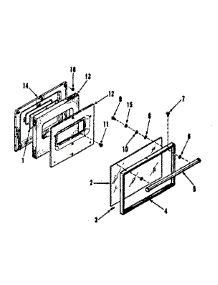Oven Door Section parts for Kenmore Range 911.9198810 (9119198810, 911 9198810) from AppliancePartsPros.com