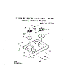 Main Top Section parts for Kenmore Range 911.9228111 (9119228111, 911 9228111) from AppliancePartsPros.com