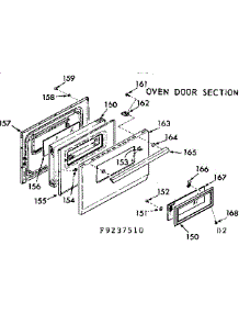 Oven Door Section parts for Kenmore Range 911.9237510 (9119237510, 911 9237510) from AppliancePartsPros.com